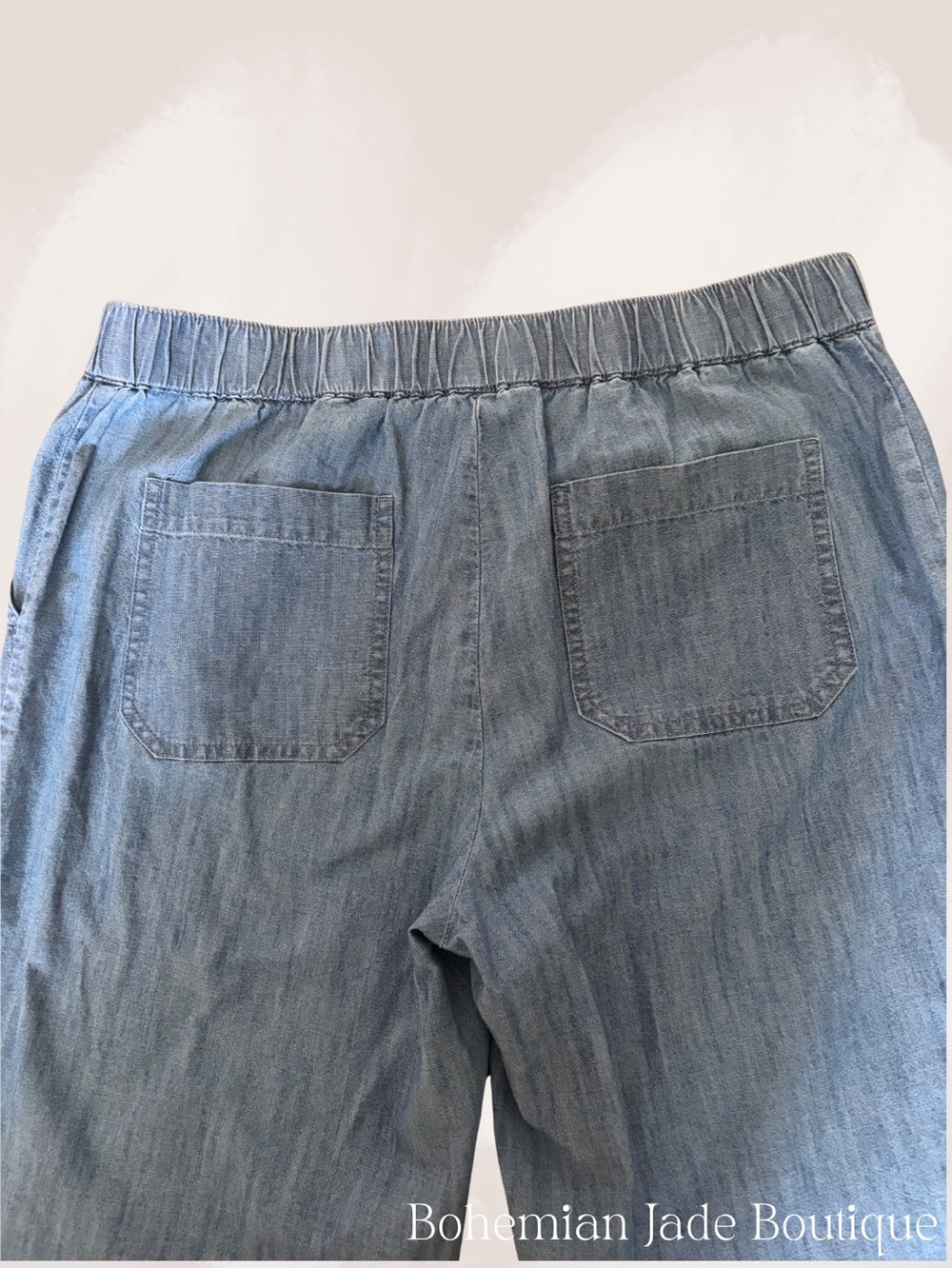 Talbots Chambray Wide Leg Patch Pocket Pants Women’s size 6 - Picture 5 of 5
